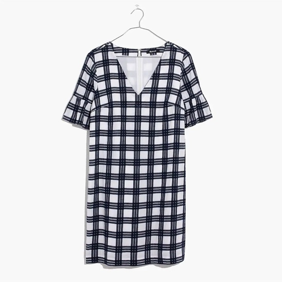 Madewell Bell-Sleeve Dress in Leighton Plaid Size 2 - Picture 4 of 17